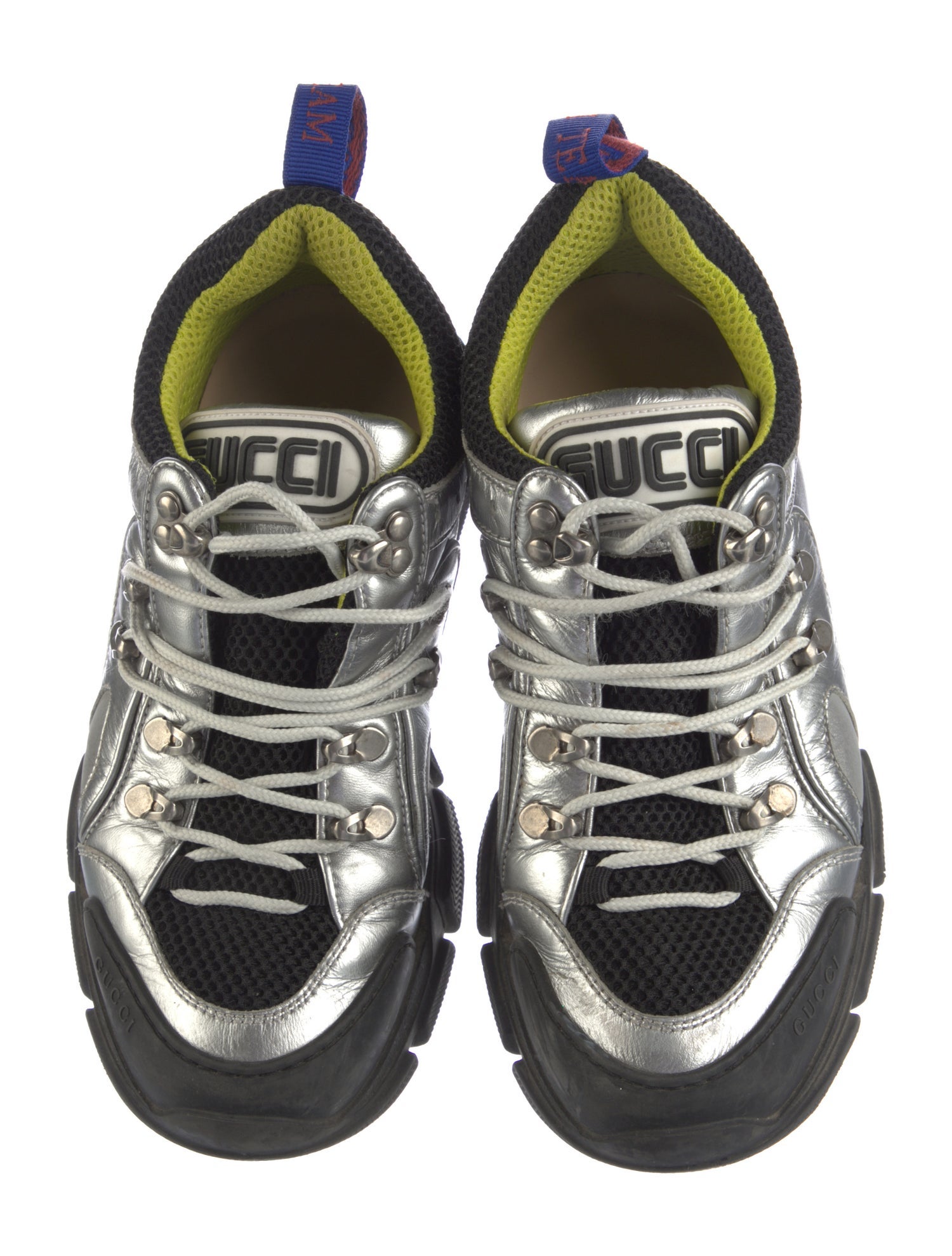 Gucci Leather Colorblock Pattern Chunky Sneakers